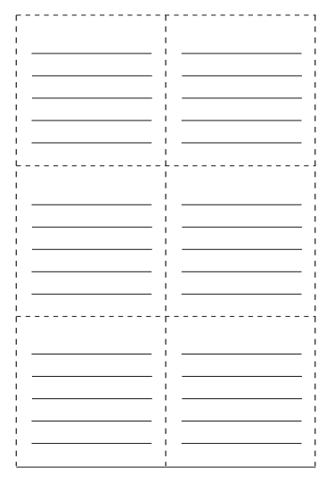 Fichas em Branco para Imprimir