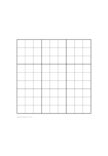 Blank Sudoku Grid
