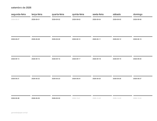 Calendário Mensal para Imprimir – Carta — pré-visualização do PDF para imprimir