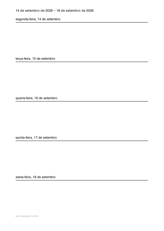 Planejador Semana de Trabalho – A4 (Seg–Sex) — pré-visualização do PDF para imprimir