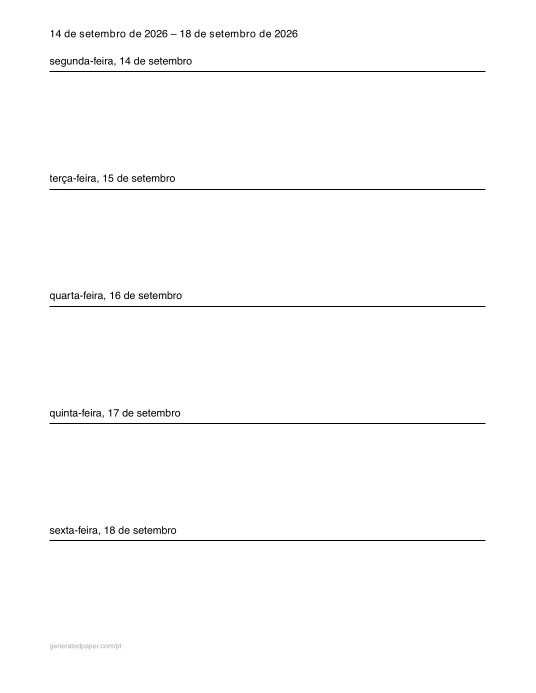 Planejador Semana de Trabalho – Carta (Seg–Sex) — pré-visualização do PDF para imprimir