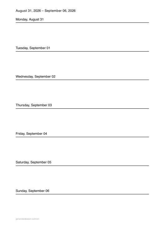 Planificador Semanal para Imprimir PDF