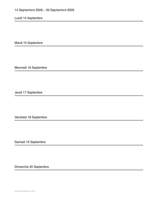 Planning Hebdomadaire à Imprimer – Letter — aperçu du PDF à imprimer