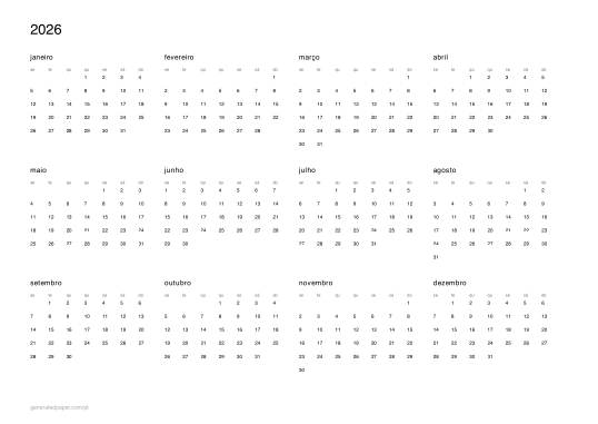 Calendário anual para imprimir – PDF grátis de uma página — pré-visualização do PDF para imprimir