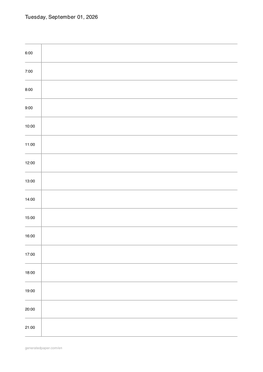 Free Printable Daily Planner PDF — printable PDF preview