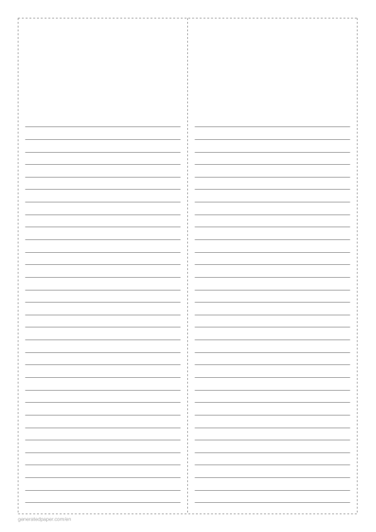 Grandes Fiches avec Lignes A4 – 2 par Page — aperçu du PDF à imprimer