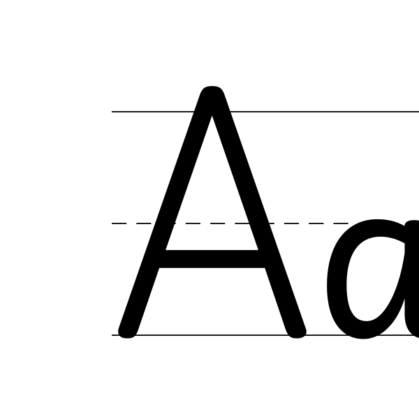 Alphabet à tracer — aperçu du PDF à imprimer