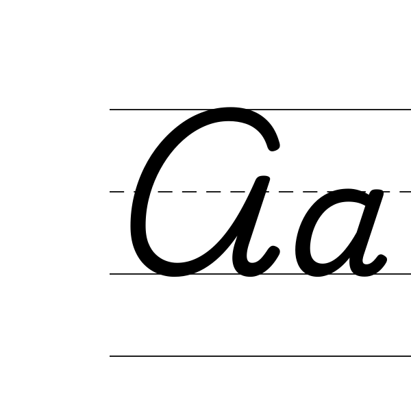 Caligrafía cursiva para imprimir — vista previa del PDF para imprimir