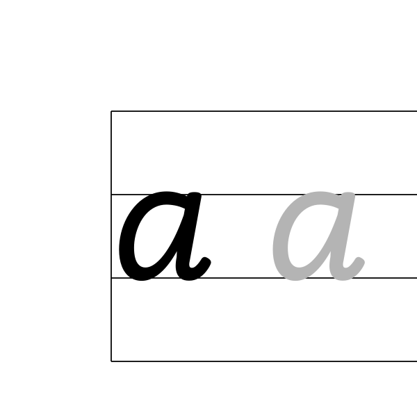 Schreibschrift-Arbeitsblätter — Vorschau der PDF-Vorlage zum Ausdrucken