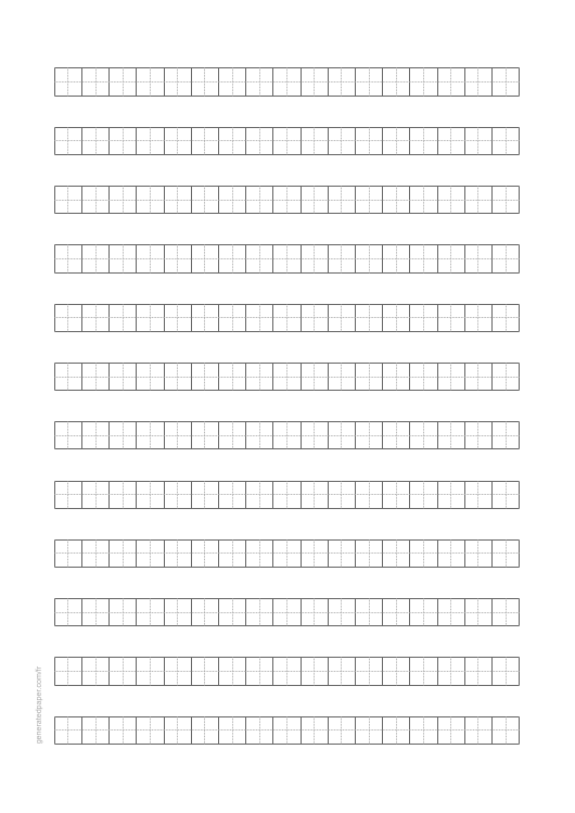 Papier Guide pour Caractères Japonais/Chinois — aperçu du PDF à imprimer