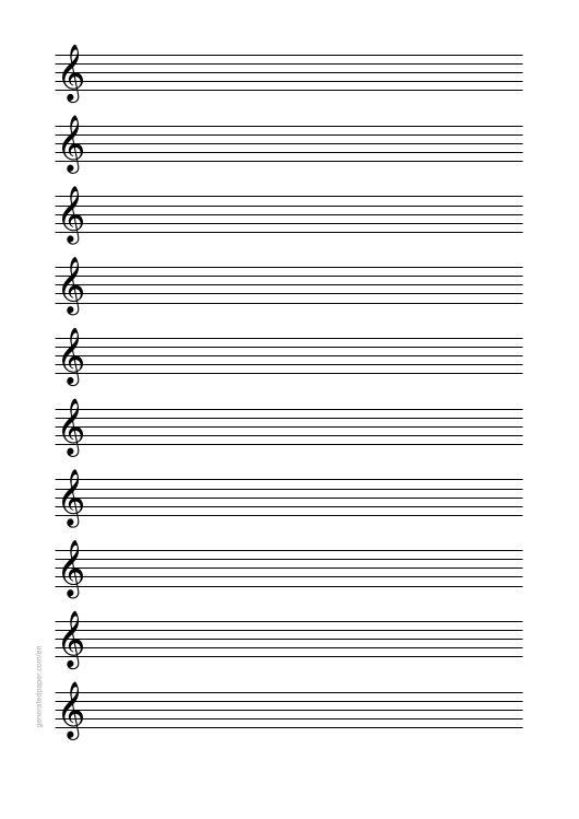 Partition Vierge (Papier à Musique) — aperçu du PDF à imprimer
