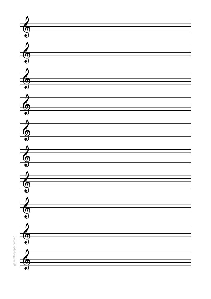 Papier Nutowy Klucz Wiolinowy A4