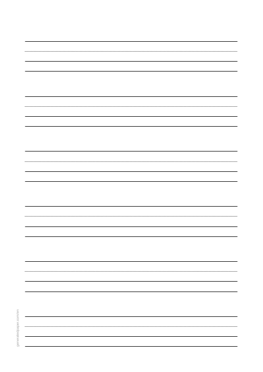 Dotted Thirds Handwriting Paper (24 mm) — printable PDF preview